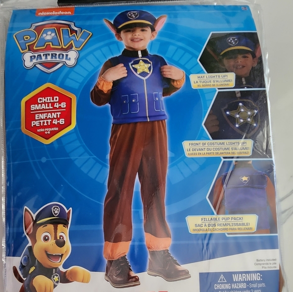 Other - Paw Patrol Chase Light Up Costume Kids Size 4-6